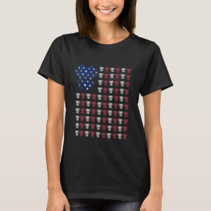 American Flag Hd Shovelhead Vtwin Engine Motorcycl T-Shirt