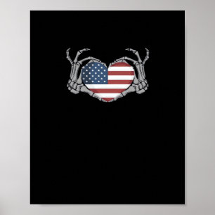 American Flag Heart Classic Design Poster