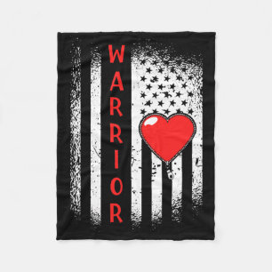 American Flag Heart Disease Fighter Fleece Blanket