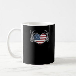 American Flag Heart Fitted Coffee Mug