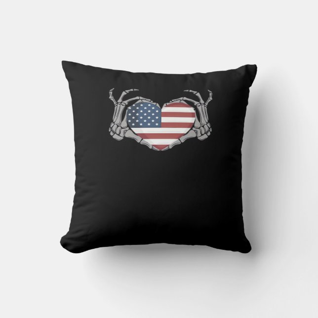 American Flag Heart Fitted Cushion (Front)