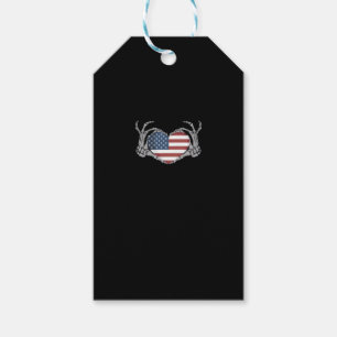 American Flag Heart Fitted Gift Tags