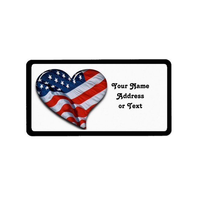 American Flag Heart Label (Front)
