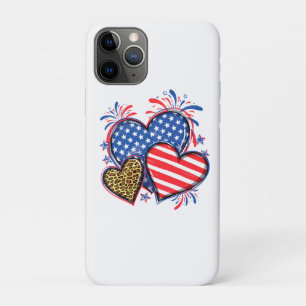 American Flag Heart Leopard Sublimation-64210 iPhone 11 Pro Case