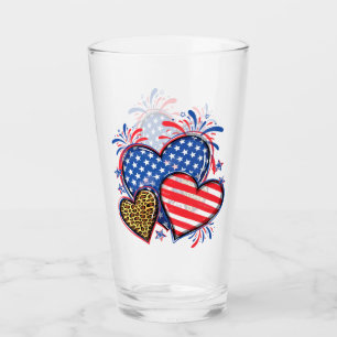 American Flag Heart Leopard Sublimation-64210 Glass