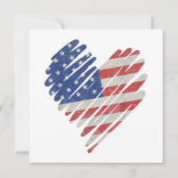 American Flag Heart Red White Blue Cute 4th of Jul