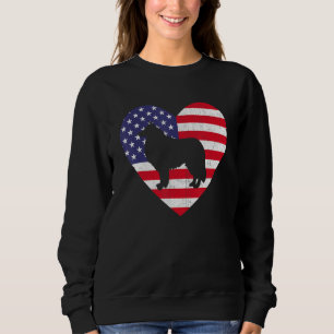 American Flag Heart Rough Collie Dog 4th Of July P Sweatshirt