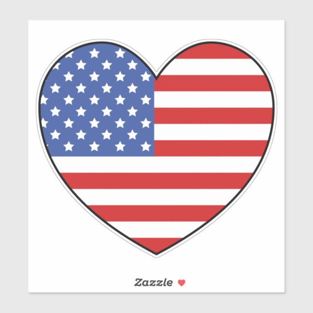American Flag Heart Shape (Sheet)