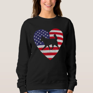 American Flag Heart Siberian Husky Dog 4th Of July Sweatshirt