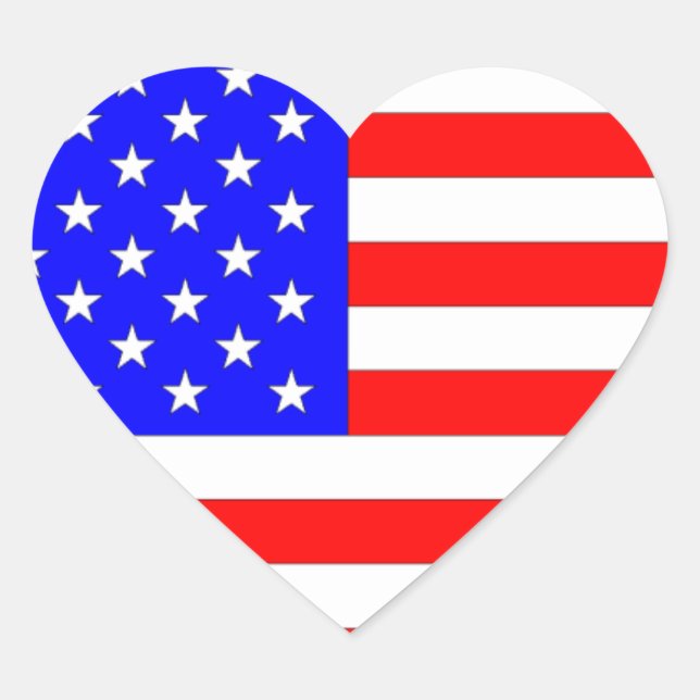 AMERICAN FLAG HEART STICKER (Front)