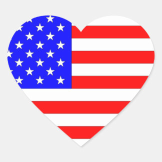AMERICAN FLAG HEART STICKER