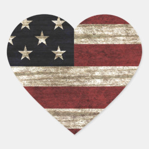 American Flag Heart Sticker