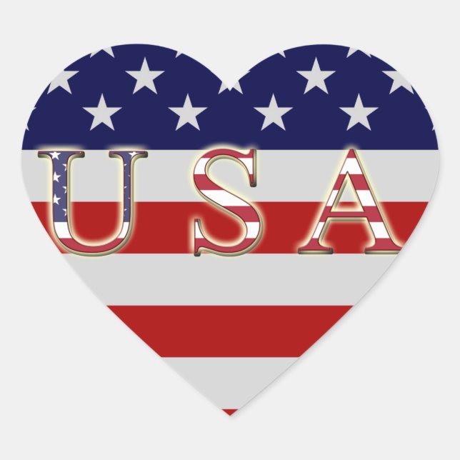 American Flag Heart Sticker (Front)