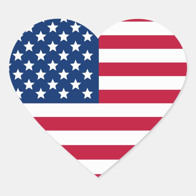 American Flag Heart Sticker (Front)