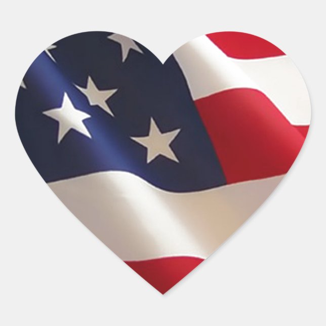 American Flag Heart Sticker (Front)