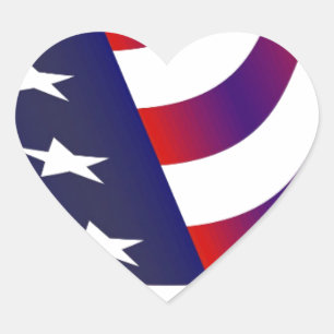 American Flag Heart Sticker