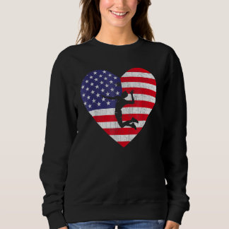 American Flag Heart Volleyball Player 4th Of July Sweatshirt