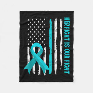 American Flag Her Fight Is My Fight Pots Syndrome  Fleece Blanket