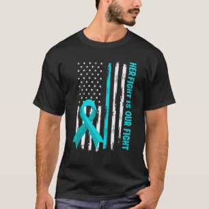 American Flag Her Fight Is My Fight Pots Syndrome  T-Shirt