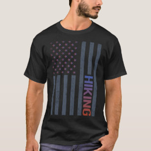 American Flag Hiking Hike Hiker T-Shirt