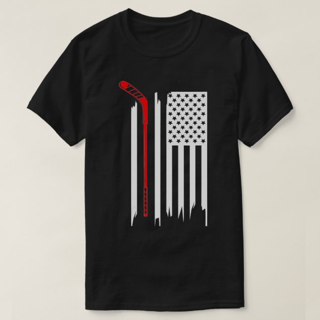 American Flag Hockey Apparel  Hockey1  T-Shirt (Design Front)