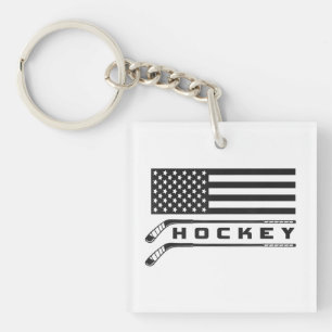 American Flag Hockey Apparel - Hockey Key Ring