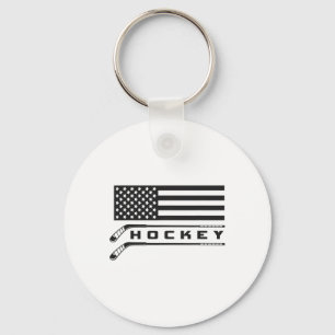 American Flag Hockey Apparel - Hockey Key Ring