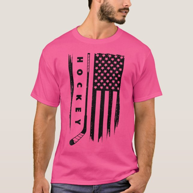 American Flag Hockey Apparel Hockey T-Shirt (Front)