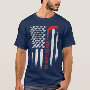 American Flag Hockey BrotherInLaw USA Patriotic Fa T-Shirt