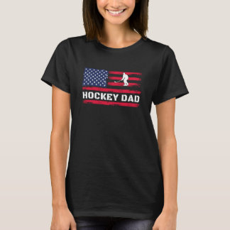 American Flag Hockey Dad Father's Day T-Shirt