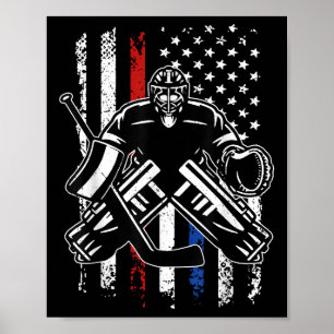 American Flag Hockey Goalie Patriotic Pride Usa Poster