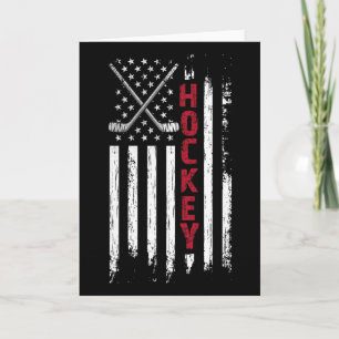 American Flag Hockey Usa Patriotic  Card