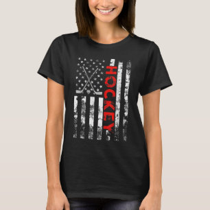 American Flag Hockey USA Patriotic Gift T-Shirt