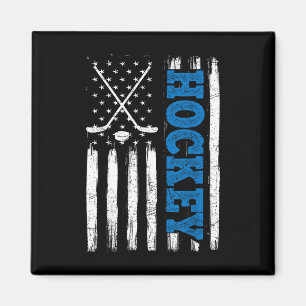 American Flag Hockey Usa Patriotic Shirt Hockey Lo Magnet