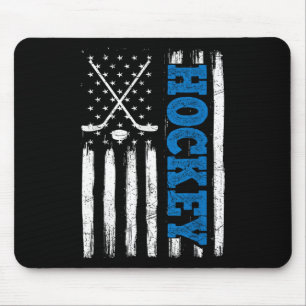American Flag Hockey Usa Patriotic Shirt Hockey Lo Mouse Mat