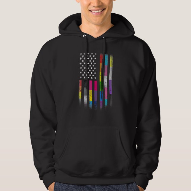 American Flag Homosexual Lgbt Lgbtq Flag 2022 Hoodie (Front)