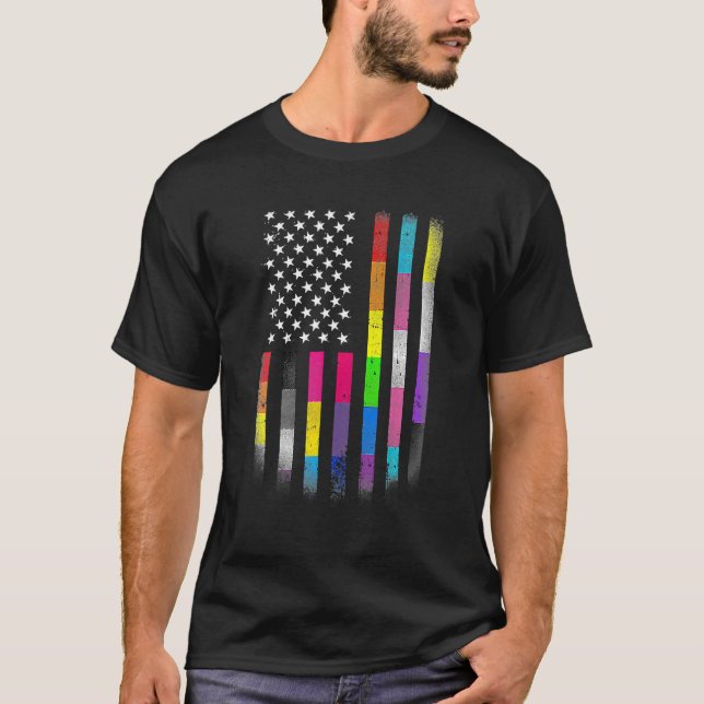 American Flag Homosexual Lgbt Lgbtq Flag 2022 T-Shirt (Front)