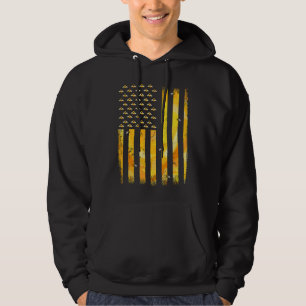 American Flag Honey Bee Honeycomb Beekeeper Beekee Hoodie