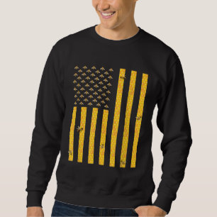 American Flag Honeycomb Honey Bee Beekeeping Beeke Sweatshirt