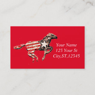 American Flag Horse Running Thunder_Cove Business Card