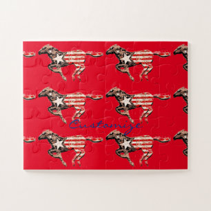 American Flag Horse Running Thunder_Cove Jigsaw Puzzle