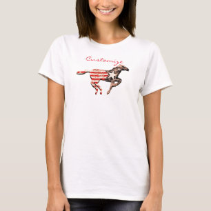 American Flag Horse Running Thunder_Cove T-Shirt