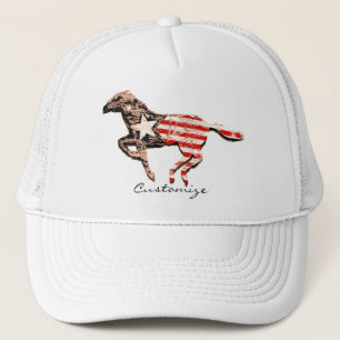 American Flag Horse Running Thunder_Cove Trucker Hat