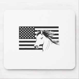 American Flag Horseback Riding Apparel - Horse Mouse Mat
