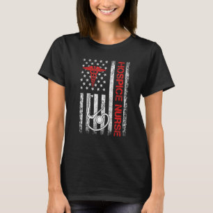 American Flag Hospice Nurse End of Life Palliative T-Shirt