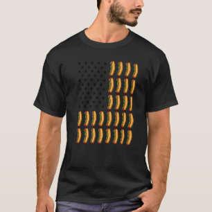 American Flag Hot Dog Street Food Party 4th Of Jul T-Shirt
