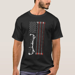 American Flag Hunter Archery Women Men Bow Hunting T-Shirt
