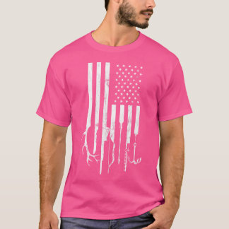 American Flag Hunting Fishing Father'S Day Man T-Shirt