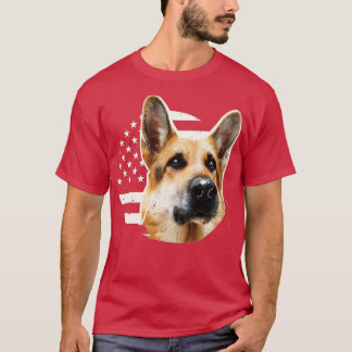 American Flag I Dog Lover I Patriotic German Sheph T-Shirt