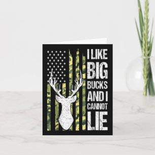 American Flag I Like Big Bucks And I Cannot Lie De Card
